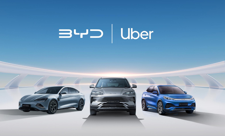 vehículos eléctricos de BYD para alianza con Uber 
